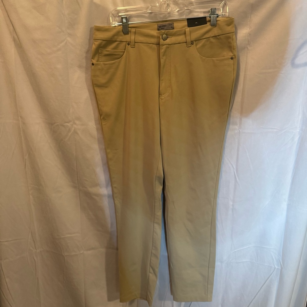 Men's Straight Leg Chinos in Tan - Stretch Cotton Blend